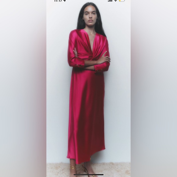 Camisas Zara Knotted Satin Effect Mujer Gris Para Camisa ZARA Con